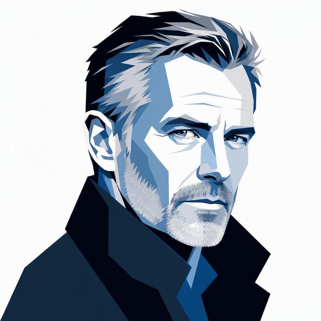 Illustrated portrait of Dale Merrin